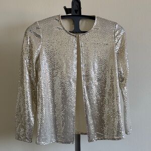 Anne Klein white and silver cardigan